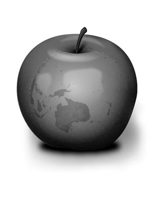 Black and white apple Concept Image